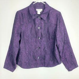 Coldwater Creek Blazer Jacket Purple Print
